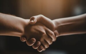 two people shaking hands